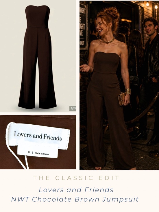 Lovers + Friends Pants - NWT | Lovers + Friends Abby Strapless Jumpsuit |Chocolate Brown | Boned Bodice